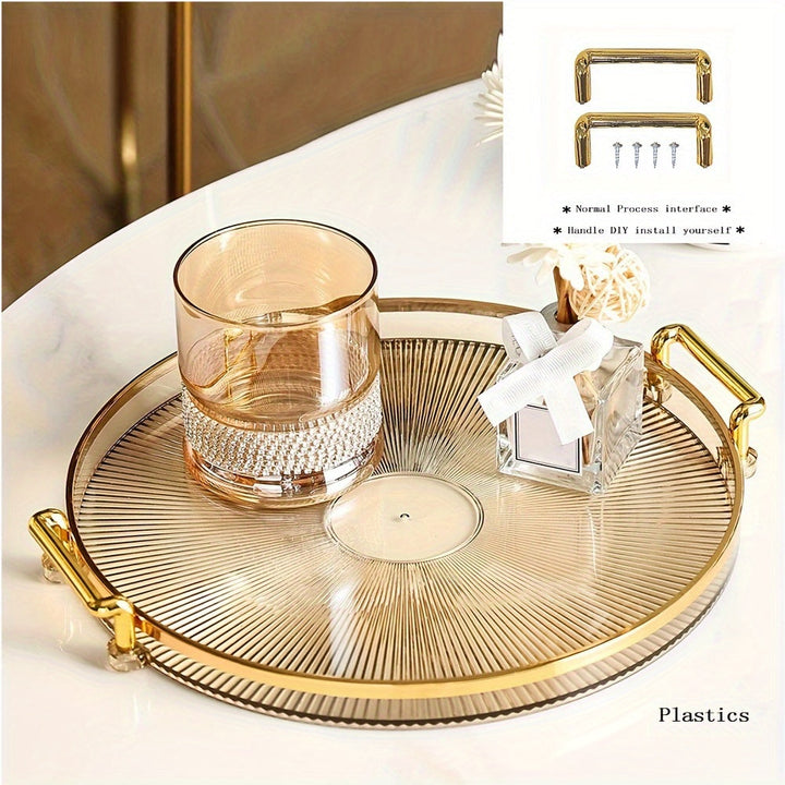 Gilded Elegance – Luxury Serving Tray with Golden Handles Bowlift
