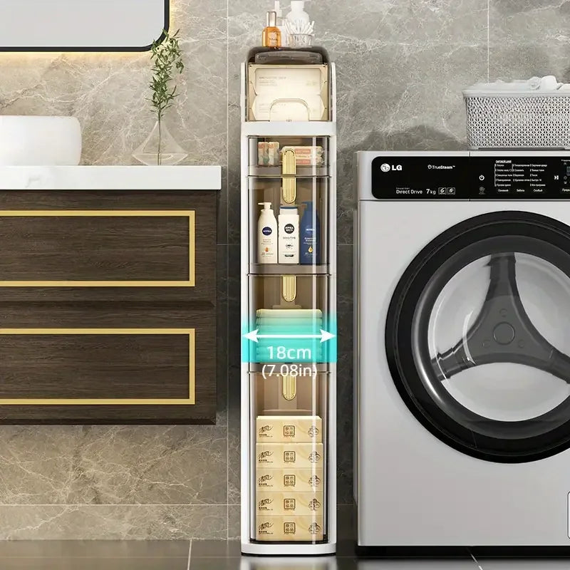 BowLift | BathroomBliss Rolling Cabinet | Space-saving bathroom solution with wheels for easy moving
