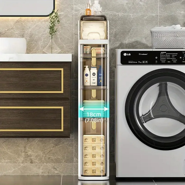 BowLift | BathroomBliss Rolling Cabinet | Space-saving bathroom solution with wheels for easy moving