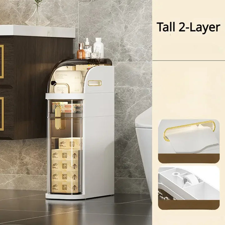 BowLift | BathroomBliss Rolling Cabinet | Space-saving bathroom solution with wheels for easy moving