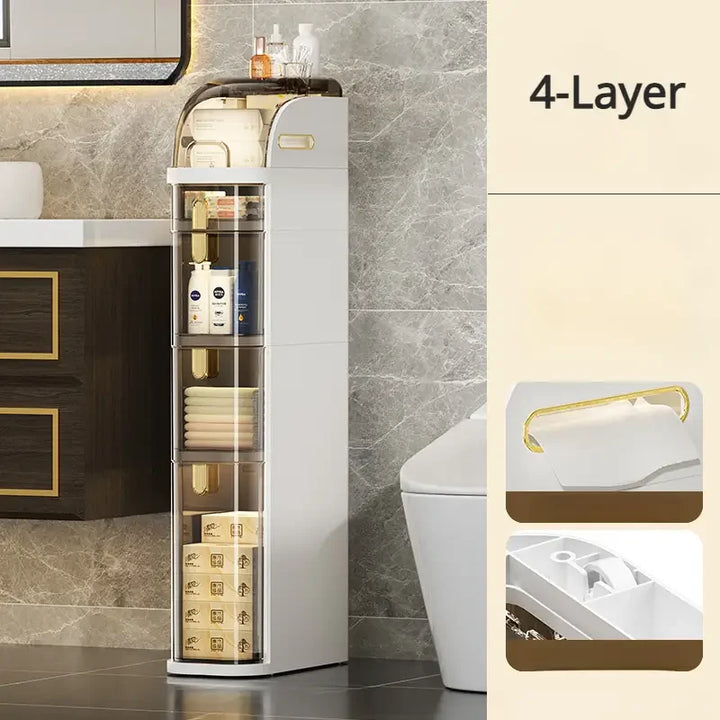 BowLift | BathroomBliss Rolling Cabinet | Space-saving bathroom solution with wheels for easy moving