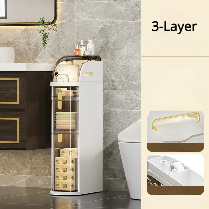 BowLift | BathroomBliss Rolling Cabinet | Space-saving bathroom solution with wheels for easy moving