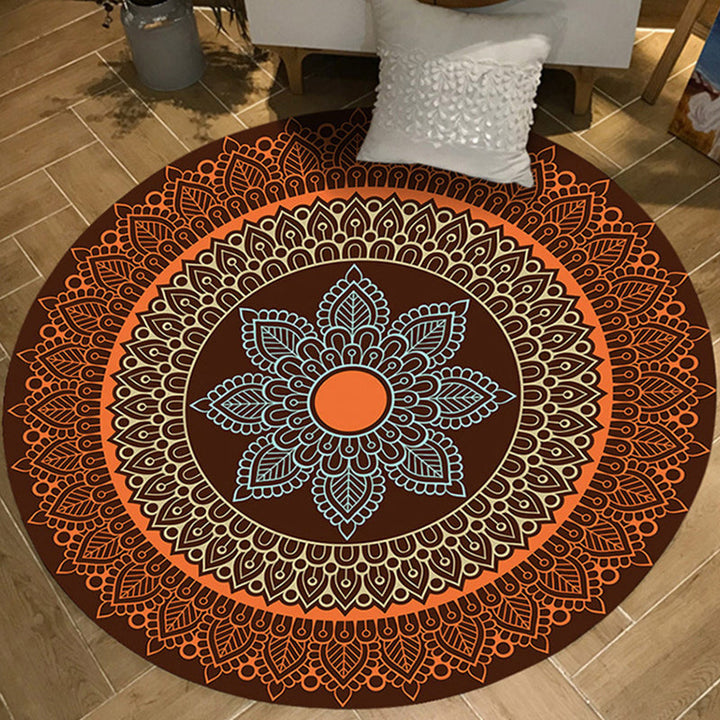 BowLift | Moroccan Floral Pattern Rug Multicolor Polyester Rug Washable Pet-Friendly Non-Slip Rug for Living Room