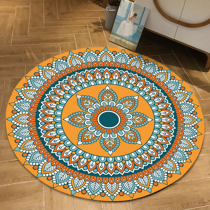 BowLift | Moroccan Floral Pattern Rug Multicolor Polyester Rug Washable Pet-Friendly Non-Slip Rug for Living Room
