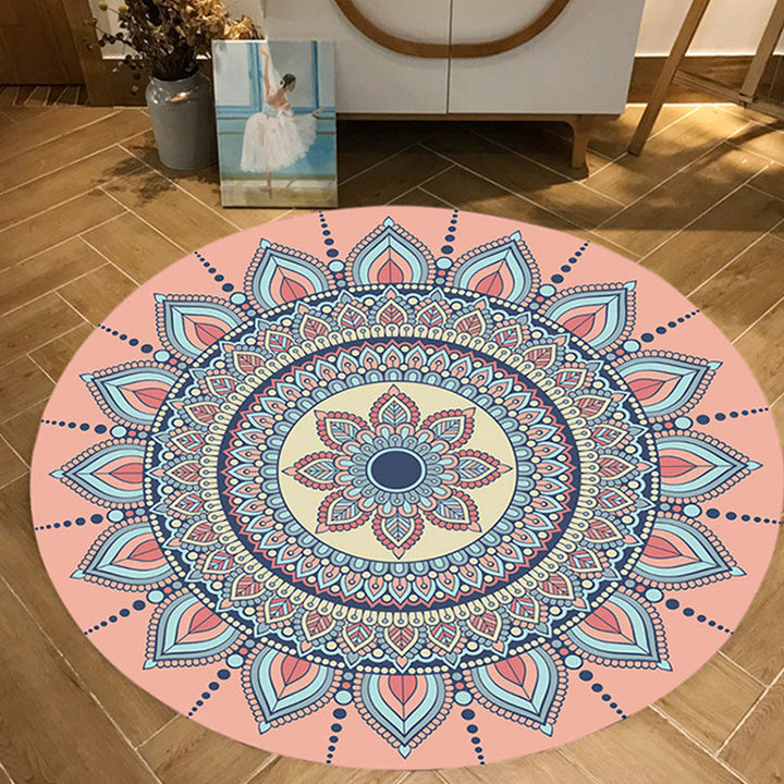 BowLift | Moroccan Floral Pattern Rug Multicolor Polyester Rug Washable Pet-Friendly Non-Slip Rug for Living Room