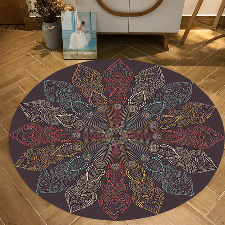BowLift | Moroccan Floral Pattern Rug Multicolor Polyester Rug Washable Pet-Friendly Non-Slip Rug for Living Room