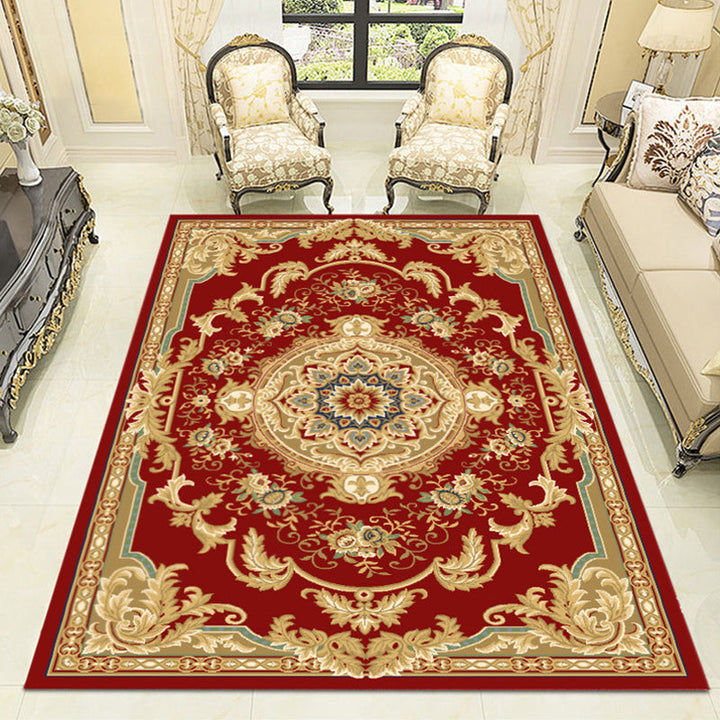 Retro medallion pattern rug multicolored rug synthetic washable pet-friendly non-slip rug for the living room | Bowlift