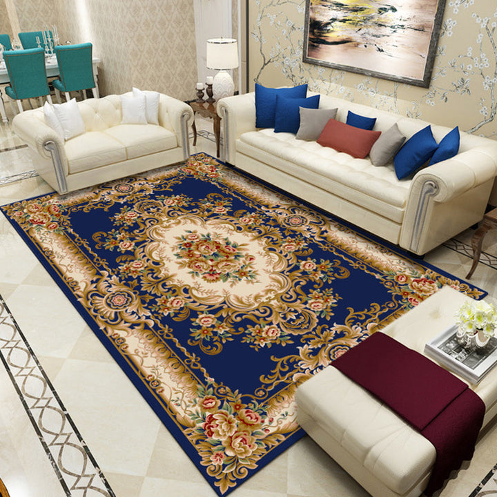 Retro medallion pattern rug multicolored rug synthetic washable pet-friendly non-slip rug for the living room | Bowlift