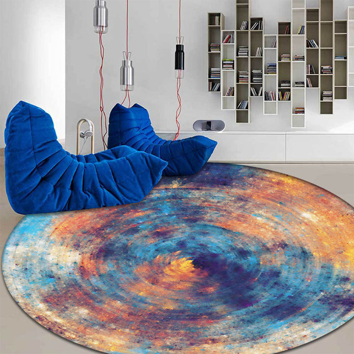 Unusual watercolor pattern rug Multicolored modernist rug Polyester washable pet-friendly non-slip rug for the bedroom | Bowlift