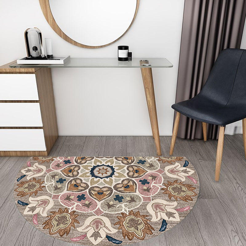 BowLift | Moroccan tribal floral pattern rug multicolored polyester rug machine washable pet friendly non-slip doormat for the living room