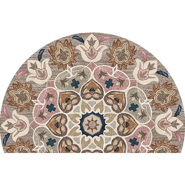 BowLift | Moroccan tribal floral pattern rug multicolored polyester rug machine washable pet friendly non-slip doormat for the living room