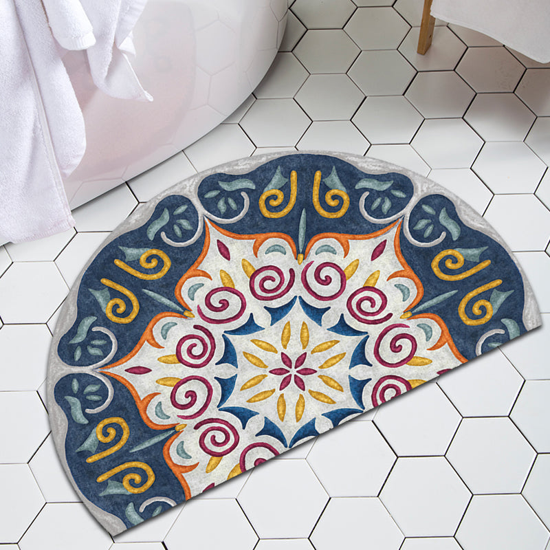BowLift | Moroccan tribal floral pattern rug multicolored polyester rug machine washable pet friendly non-slip doormat for the living room