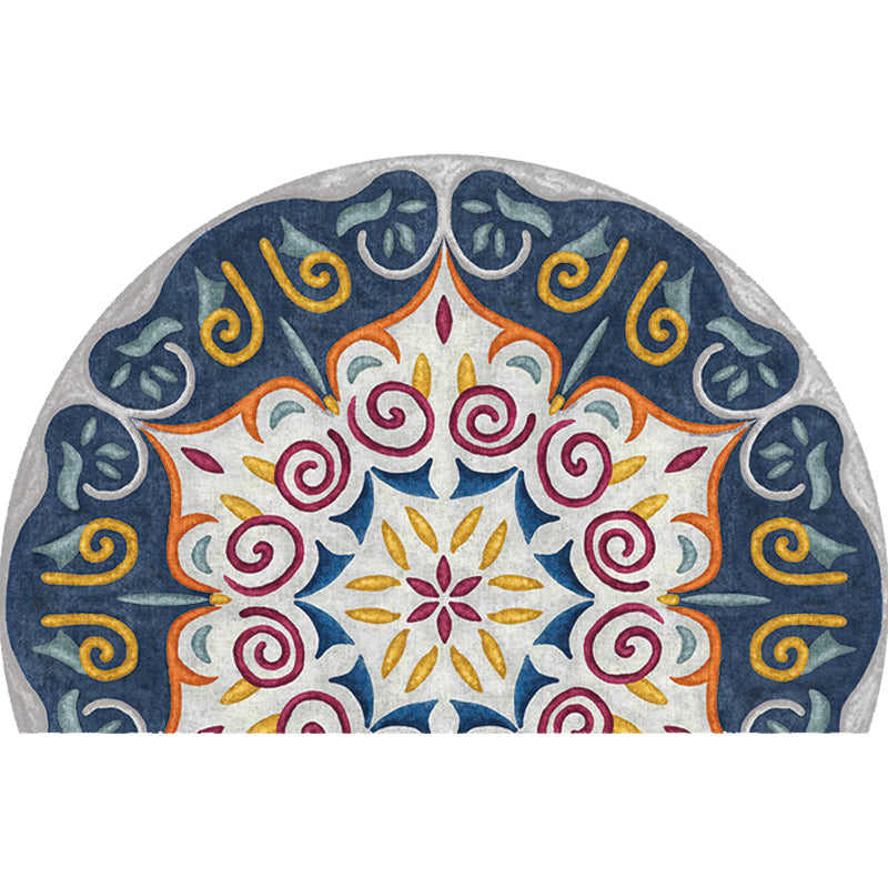 BowLift | Moroccan tribal floral pattern rug multicolored polyester rug machine washable pet friendly non-slip doormat for the living room