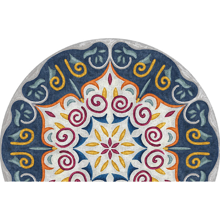 BowLift | Moroccan tribal floral pattern rug multicolored polyester rug machine washable pet friendly non-slip doormat for the living room