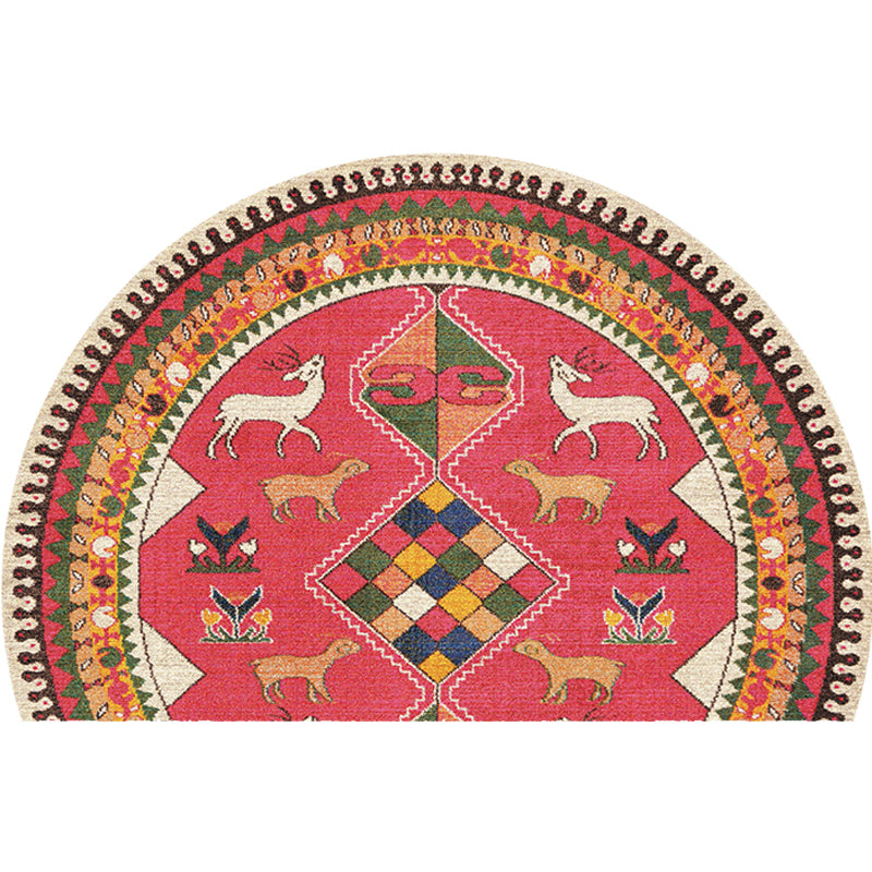 BowLift | Moroccan tribal floral pattern rug multicolored polyester rug machine washable pet friendly non-slip doormat for the living room