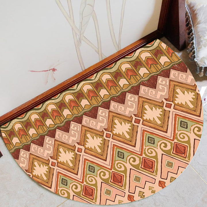 BowLift | Moroccan tribal floral pattern rug multicolored polyester rug machine washable pet friendly non-slip doormat for the living room