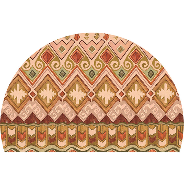 BowLift | Moroccan tribal floral pattern rug multicolored polyester rug machine washable pet friendly non-slip doormat for the living room