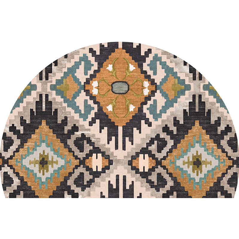 BowLift | Moroccan tribal floral pattern rug multicolored polyester rug machine washable pet friendly non-slip doormat for the living room