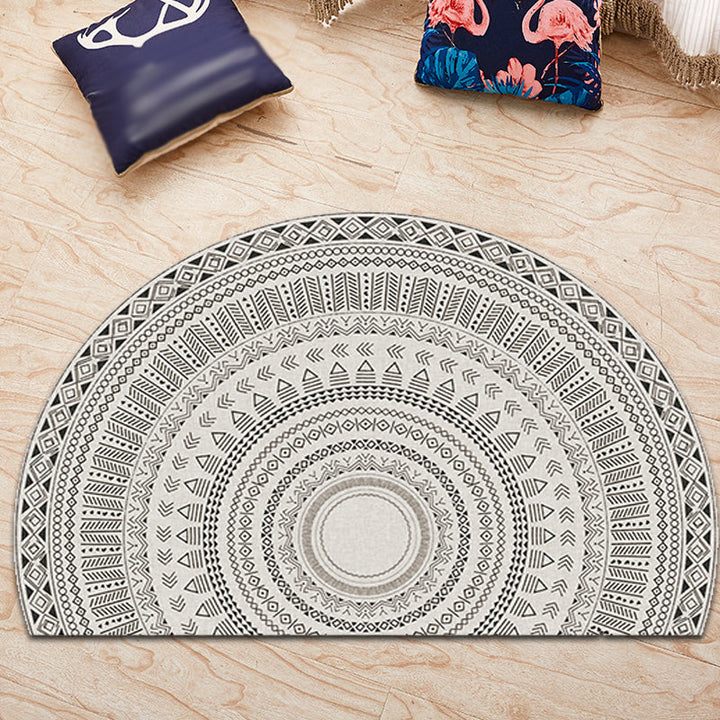 BowLift | Moroccan tribal floral pattern rug multicolored polyester rug machine washable pet friendly non-slip doormat for the living room