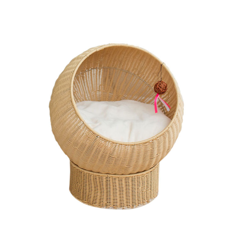 Modern Whimsical Woven Pet Bed Bowlift