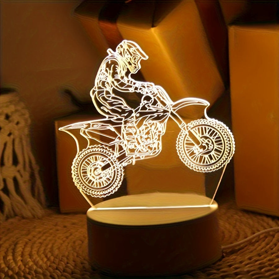 MotoLamp - 3D LED Night Lamp Motocross Theme Bowlift