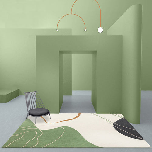 BowLift | Simple Multicolor Modernist Carpet Polyester Abstract Rug Washable Pet Friendly Non-Slip Carpet for Living Room