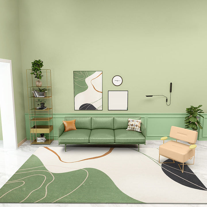BowLift | Simple Multicolor Modernist Carpet Polyester Abstract Rug Washable Pet Friendly Non-Slip Carpet for Living Room