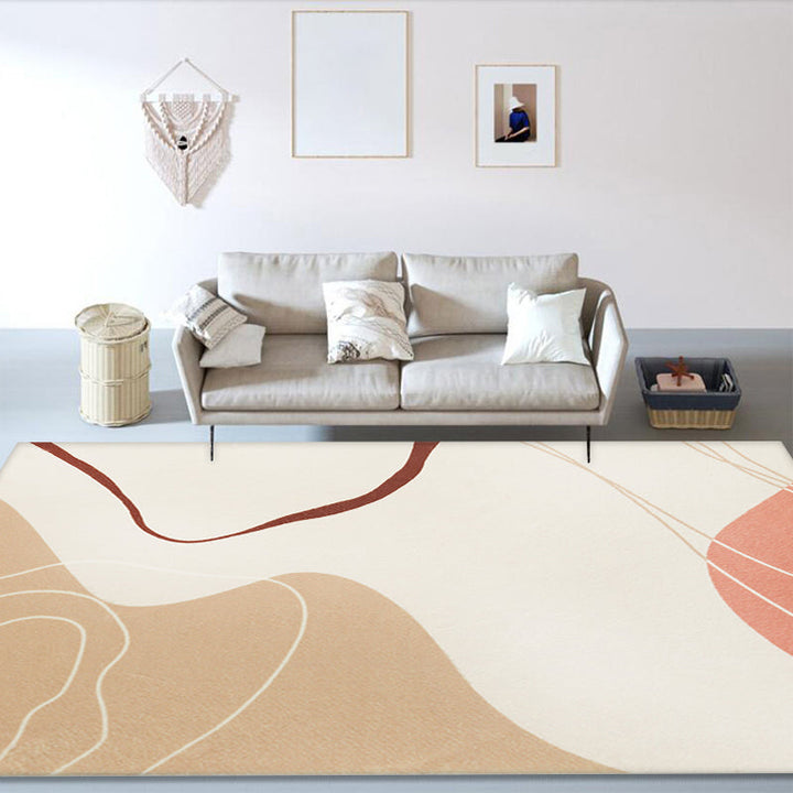 BowLift | Simple Multicolor Modernist Carpet Polyester Abstract Rug Washable Pet Friendly Non-Slip Carpet for Living Room