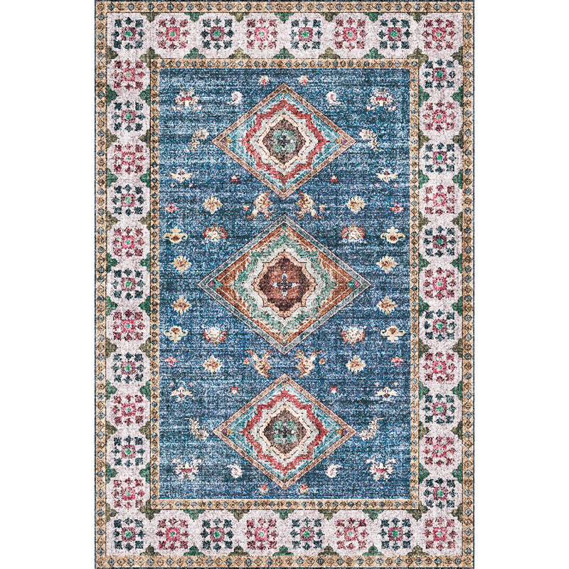 BowLift | Pink Shabby Chic Carpet Polyester Tribal Floral Pattern Carpet Pet-Friendly Washable Non-Slip Back Carpet for Decoration
