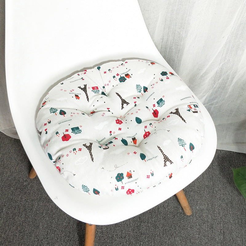 Round Cotton Linen Cushion Round Sofa Chair Cushion Futon Cushion Modern Simple