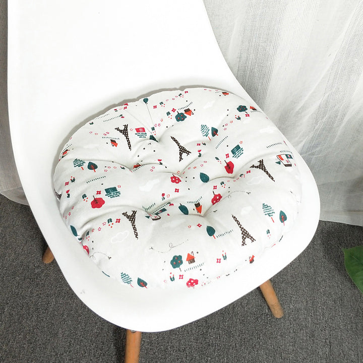 Round Cotton Linen Cushion Round Sofa Chair Cushion Futon Cushion Modern Simple