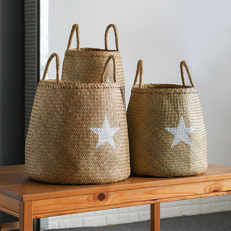 Decorative Natural Wicker Storage Basket Bowlift