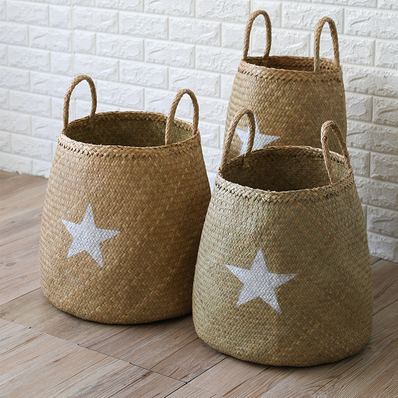 Decorative Natural Wicker Storage Basket Bowlift