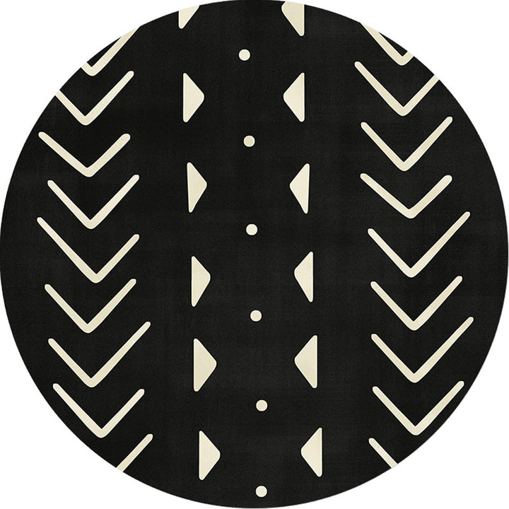 BowLift | Modernist geometric pattern rug with stripes black and yellow polyester rug non-slip backing washable pet-friendly rug for the bedroom