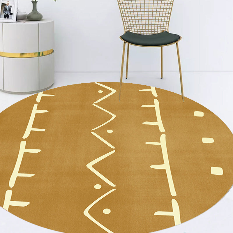 BowLift | Modernist geometric pattern rug with stripes black and yellow polyester rug non-slip backing washable pet-friendly rug for the bedroom