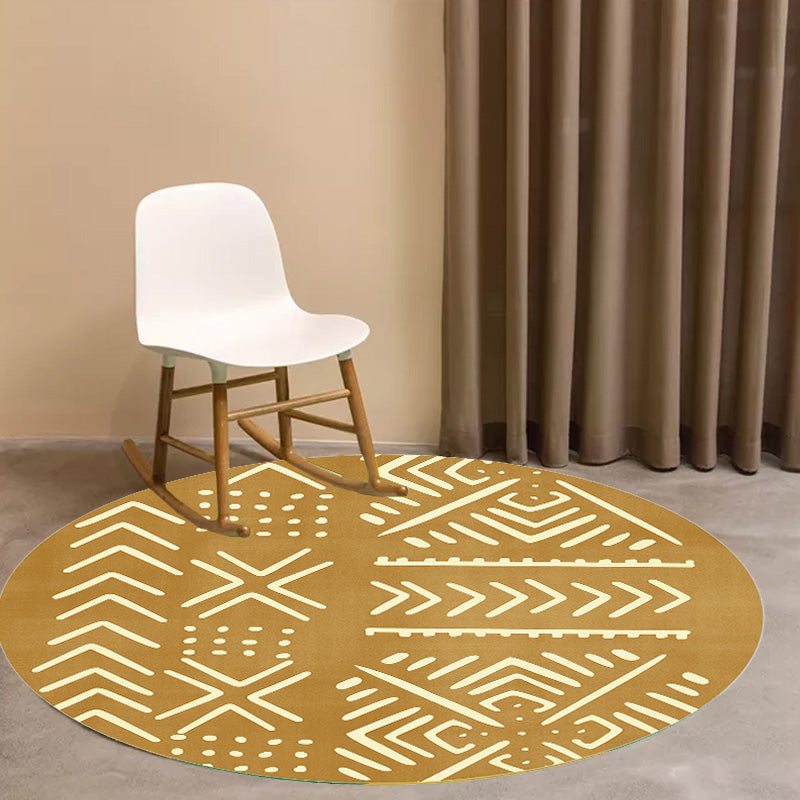 BowLift | Modernist geometric pattern rug with stripes black and yellow polyester rug non-slip backing washable pet-friendly rug for the bedroom