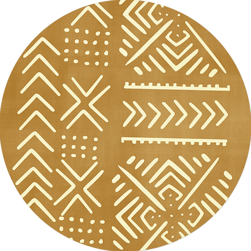 BowLift | Modernist geometric pattern rug with stripes black and yellow polyester rug non-slip backing washable pet-friendly rug for the bedroom