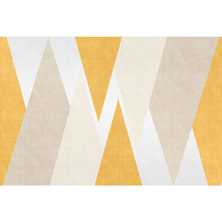 BowLift | Yellow geometric patterned carpet polyester modern carpet washable non-slip pet-friendly carpet for the living room