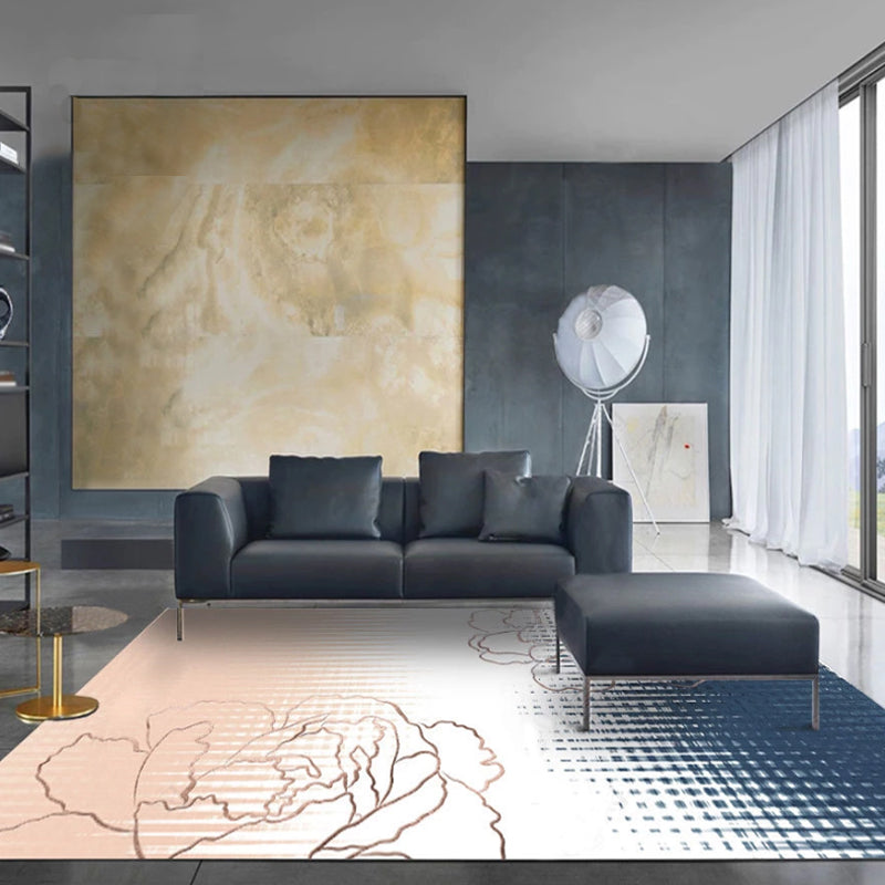 Multicolor Ombre Pattern Carpet Polyester Modern Carpet Washable Non-Slip Pet-Friendly Carpet for the Living Room | Bowlift