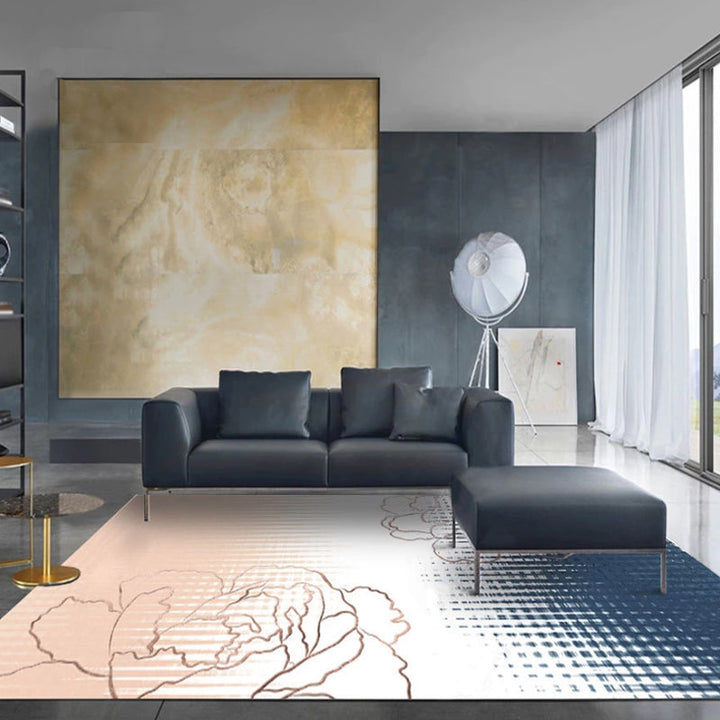 Multicolor Ombre Pattern Carpet Polyester Modern Carpet Washable Non-Slip Pet-Friendly Carpet for the Living Room | Bowlift