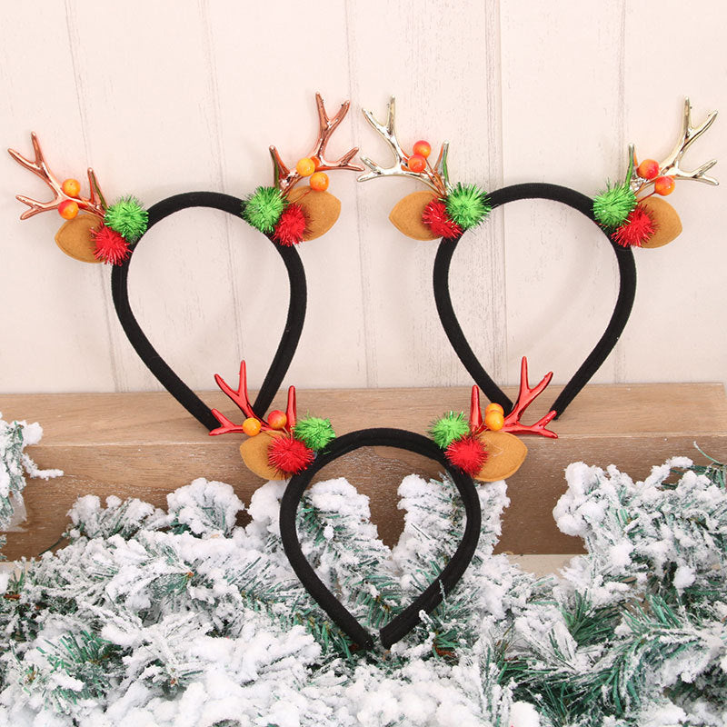 Festive Holiday Antler Headband Bowlift