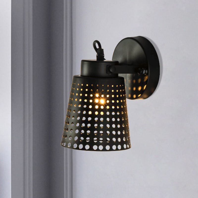 BowLift | Steel Wall Lamp with Hollow Design Industry 1/2/3-Head Indoor Rotating Wall Lamp in Black