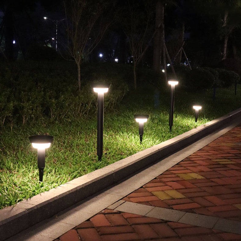 Modern Simplicity Waterproof Solar Round Aluminum Acrylic Outdoor Lights For Garden | Bowlift