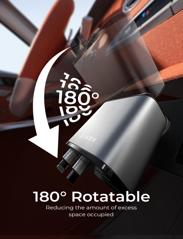 BowLift | Retractable Car Charger 69W USB C