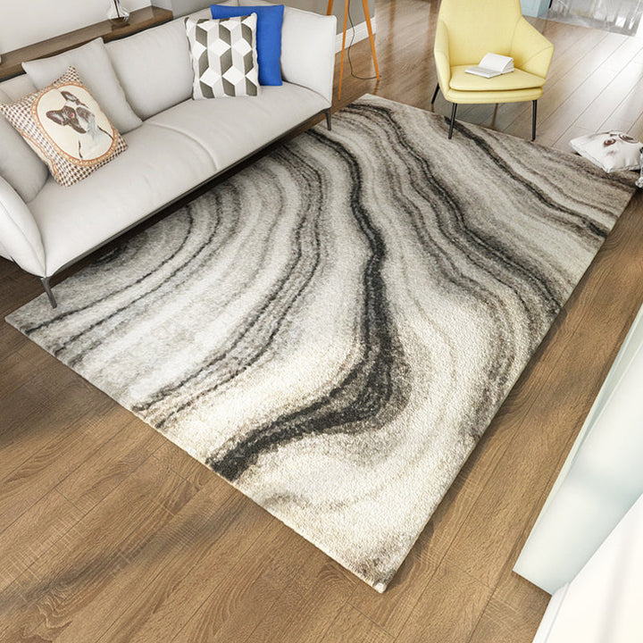 Modernist Abstract Rug Multicolor Polyester Rug Non-Slip Pet Friendly Washable Rug for Living Room | Bowlift