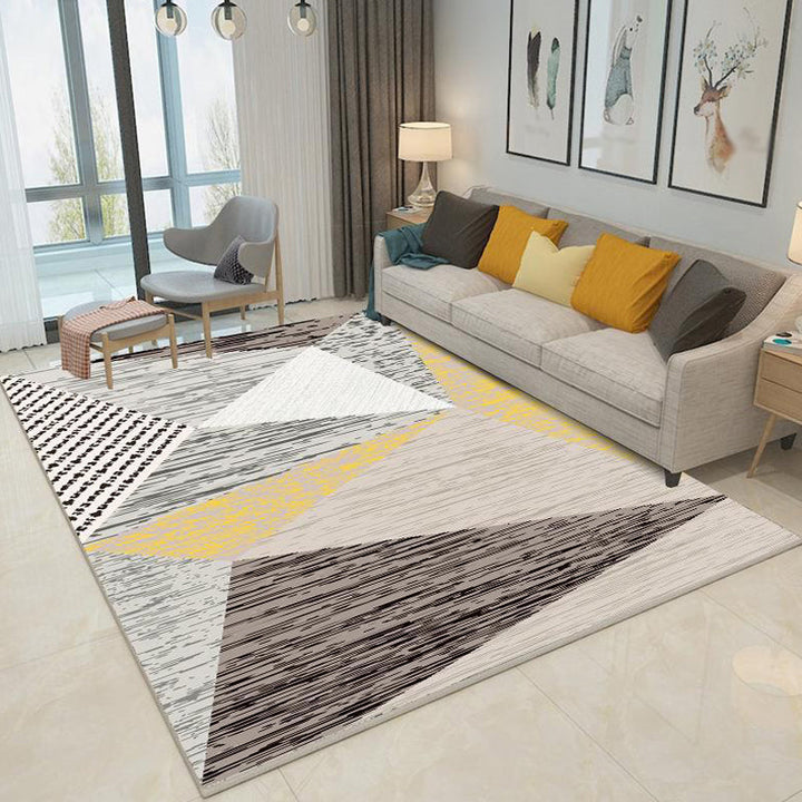 Modernist Abstract Rug Multicolor Polyester Rug Non-Slip Pet Friendly Washable Rug for Living Room | Bowlift