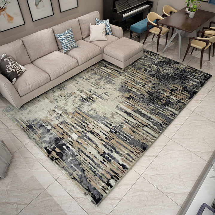 Modernist Abstract Rug Multicolor Polyester Rug Non-Slip Pet Friendly Washable Rug for Living Room | Bowlift