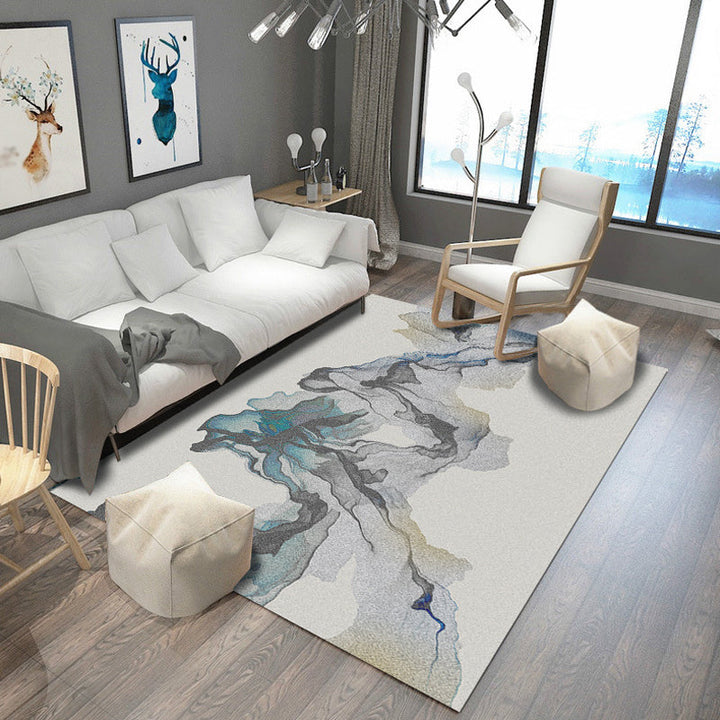 Multicolored abstract rug polyester modern rug pet-friendly washable non-slip area rug for the living room | Bowlift