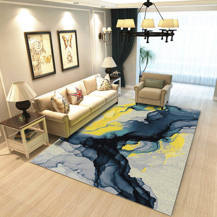 Multicolored abstract rug polyester modern rug pet-friendly washable non-slip area rug for the living room | Bowlift