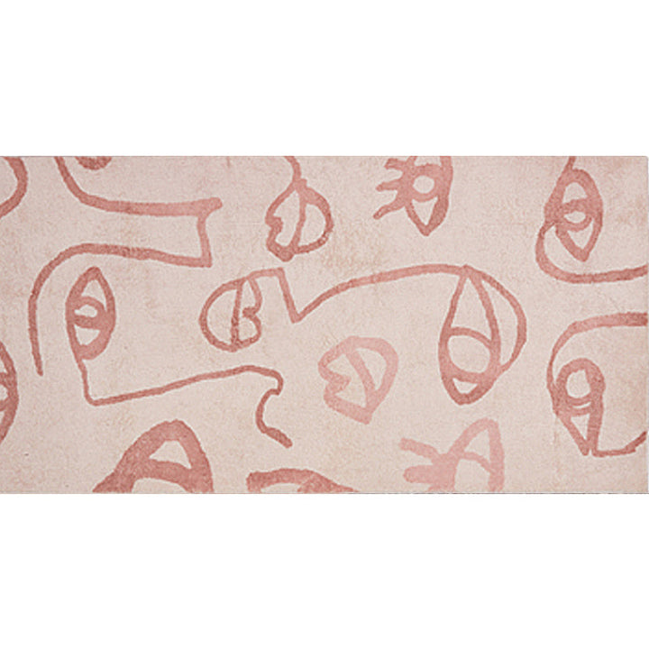 BowLift | Creative Abstract Carpet Red and Pink Modernism Carpet Polyester Pet Friendly Washable Non-Slip Area Rug for Bedroom